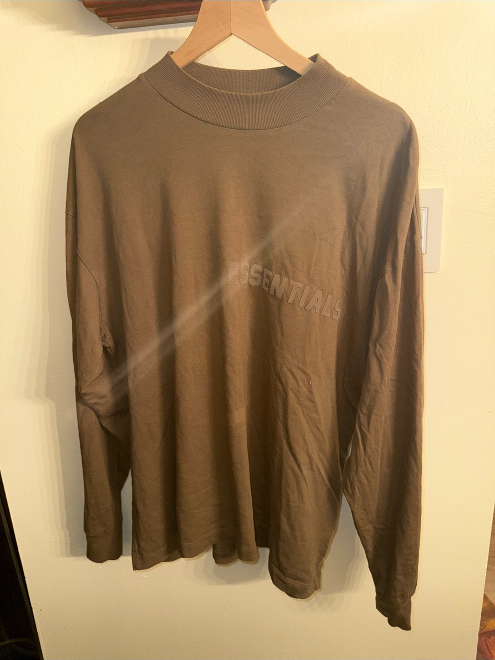 Essentials Men's Long Sleeve Crewneck Shirt - Brown